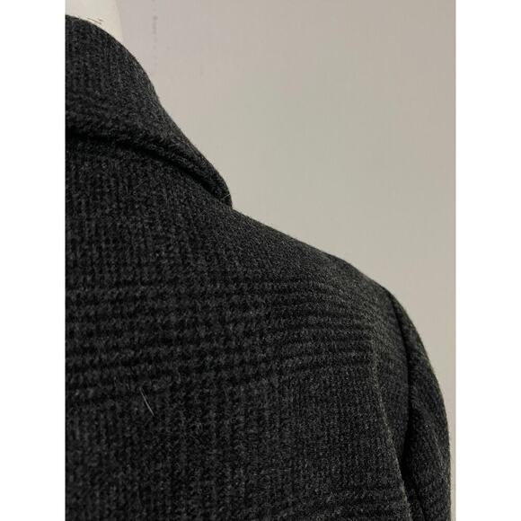 J Crew 4 Trench Coat Dark Gray Wool Lined Jacket One Button Pockets Womens - Picture 9 of 10
